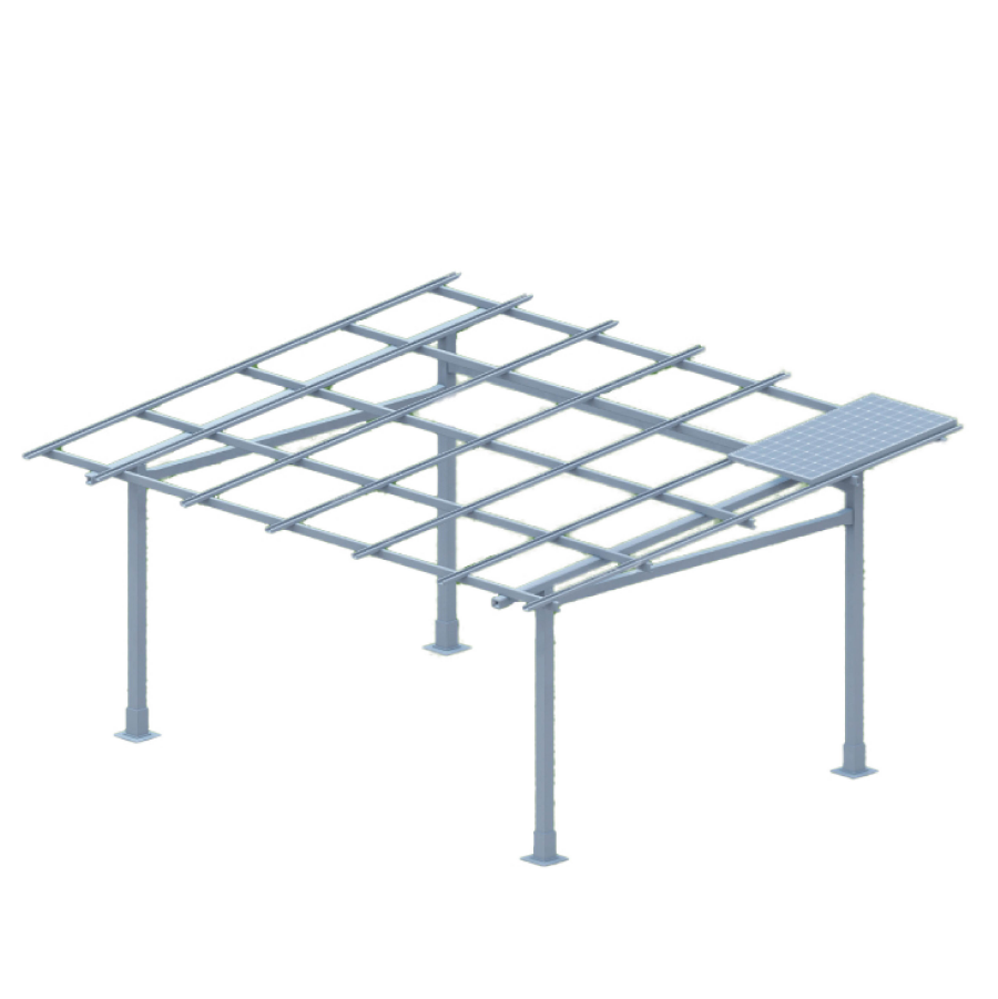 Double Solar Carport Kits Black