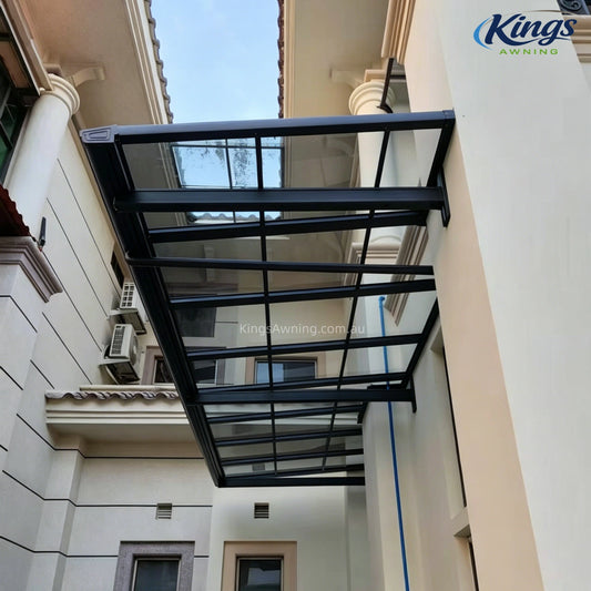 Pitch Roof Awning Grey - outdoor awning - product detail image 2 - Kings Awning Australia