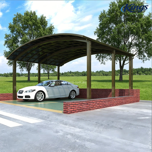 M-Shape Double Carport(Champagne)