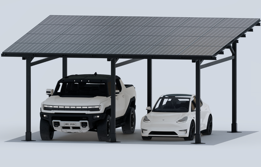 Double Solar Carport Kits Black