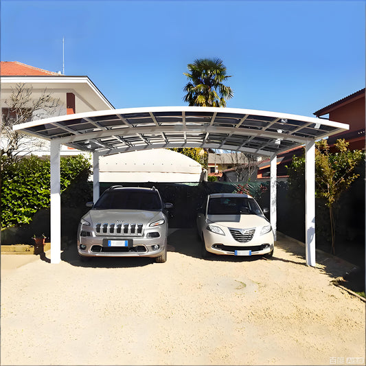 Aluminium M-Shape Design Carport for 2 Cars