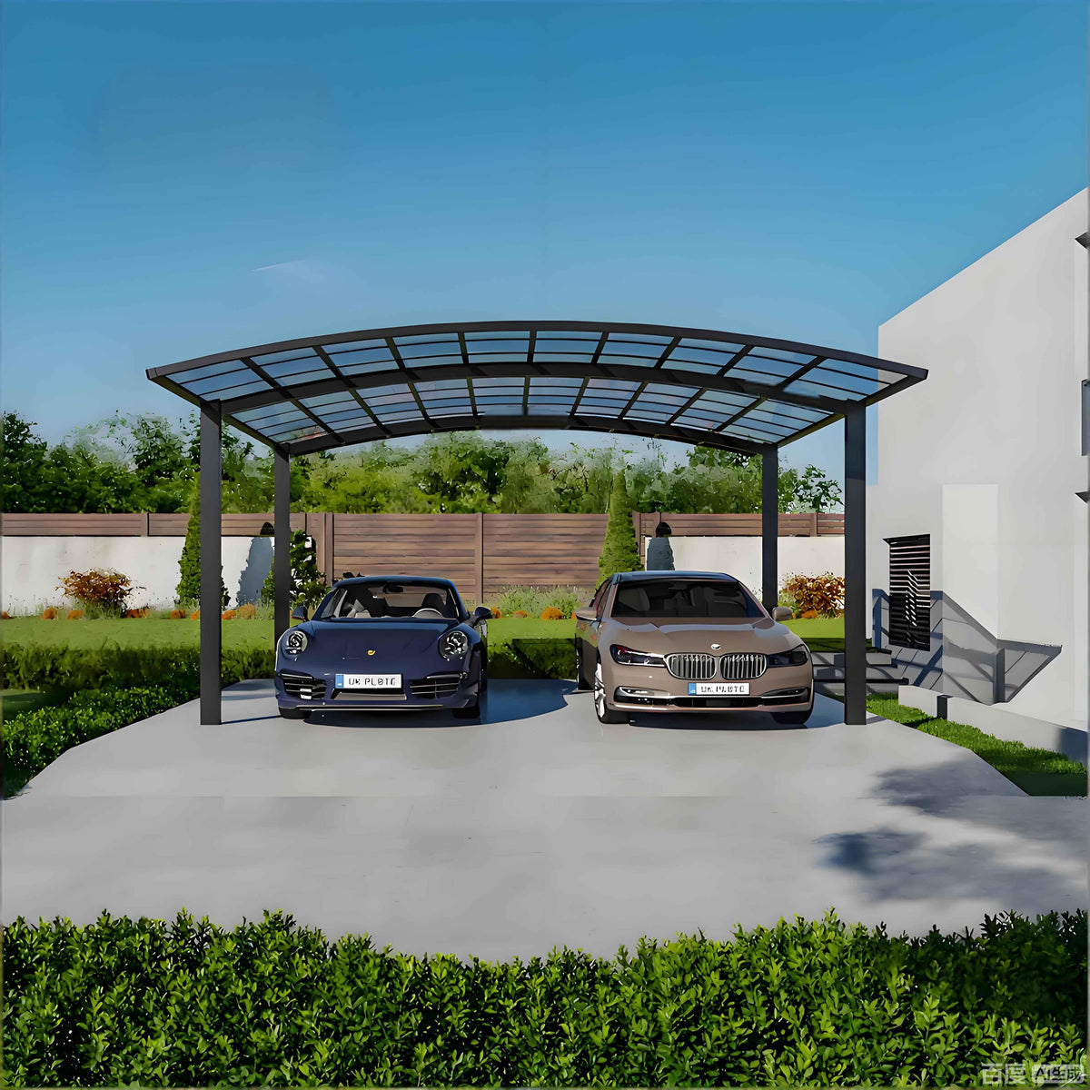 M-Shape Double Carport - Kings Awning