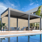 Aluminum Louvered Pergola with Pull-down Screen – Grey 3x6m(10x20FT)