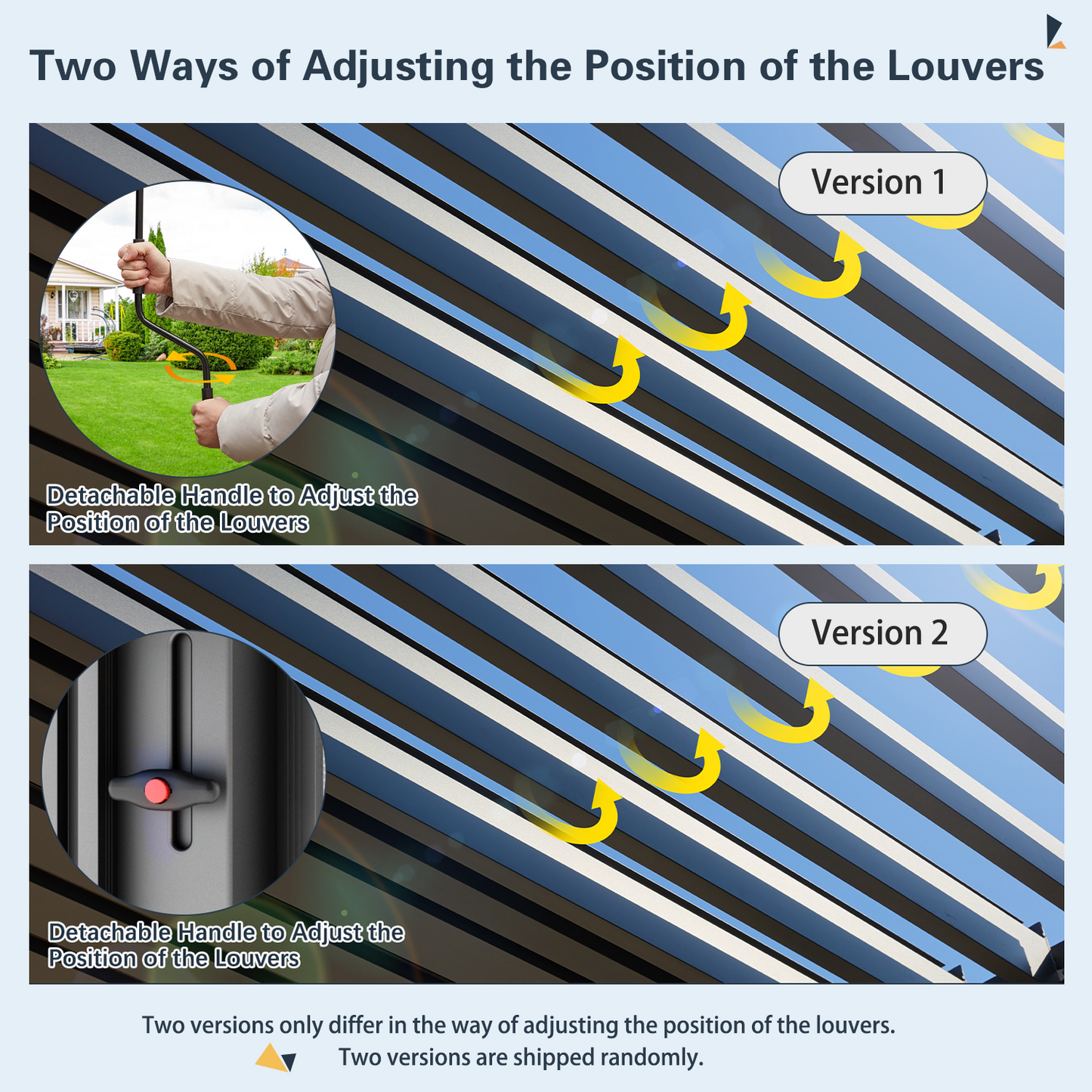 Large Aluminum Pergola with Louvered Canopy – Grey 3.6x6.1m(12x20FT)