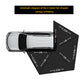 Schematic of 2-meter fan-shaped car canopy for Kings Awning, unfolded beside a parked vehicle.