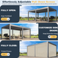Large Aluminum Pergola with Louvered Canopy – Grey 3.6x6.1m(12x20FT)