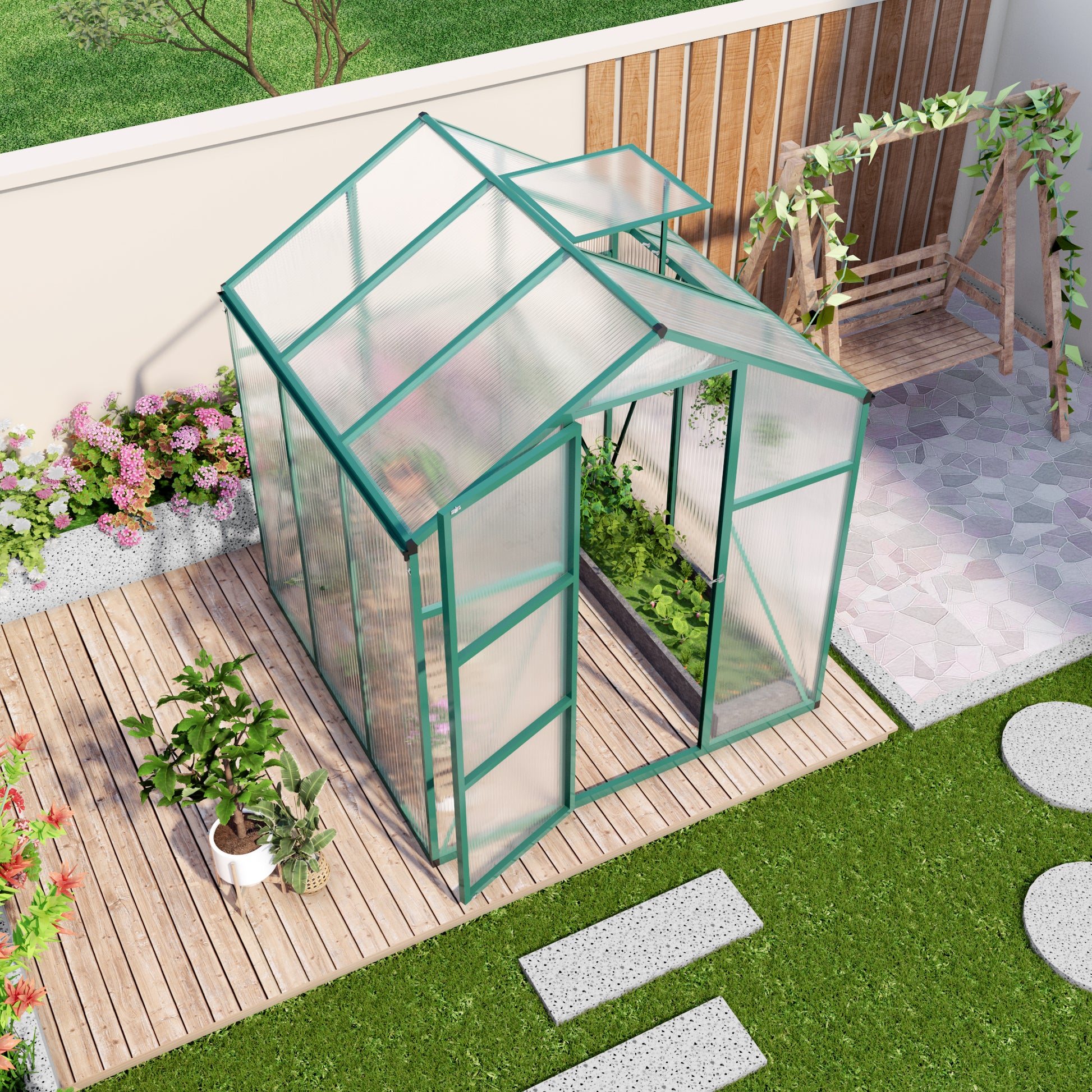 6x6 FT (1.83*1.83m) Green - greenhouse kit - product detail image 2 - Kings Awning Australia