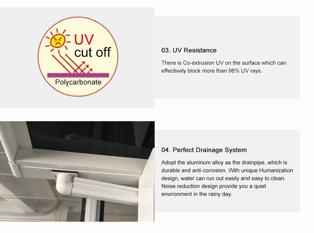 Aluminium M-Shape Design Carport for 2 Cars