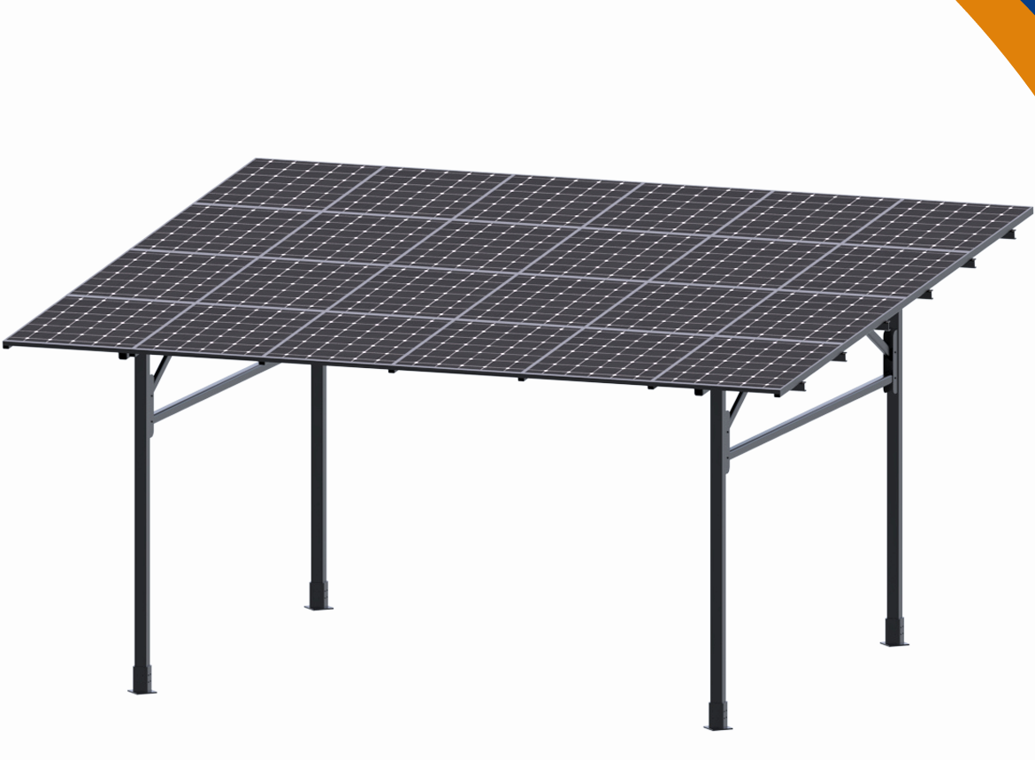 Double Solar Carport Kits Black