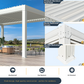Large Aluminum Pergola with Louvered Canopy – White 3.6x6.1m(12x20FT)
