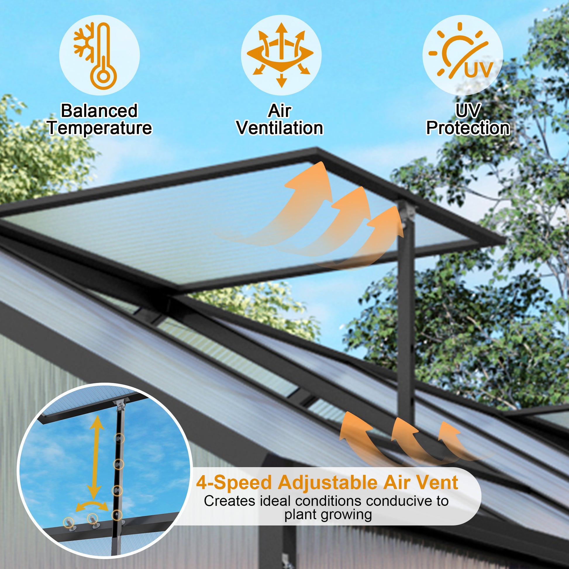 6x14FT(1.83*4.26m) Black - greenhouse kit - product detail image 8 - Kings Awning Australia