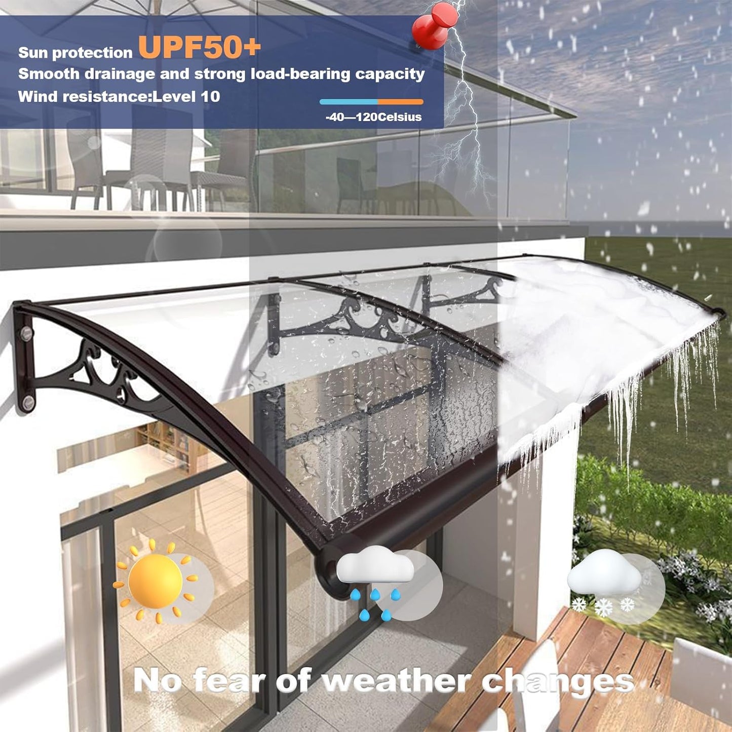 Aluminium Bracket Door Awning Window Canopy