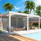 Electric Louvered Pergola with Screen – White 3x6m(10x20FT)