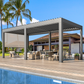 Aluminum Louvered Pergola with Pull-down Screen – Grey 3x6m(10x20FT)