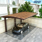 L Shape Cantilever Single Carport(Brown)
