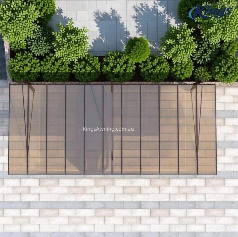 Back-Pull Cantilever Double Carport(Brown)
