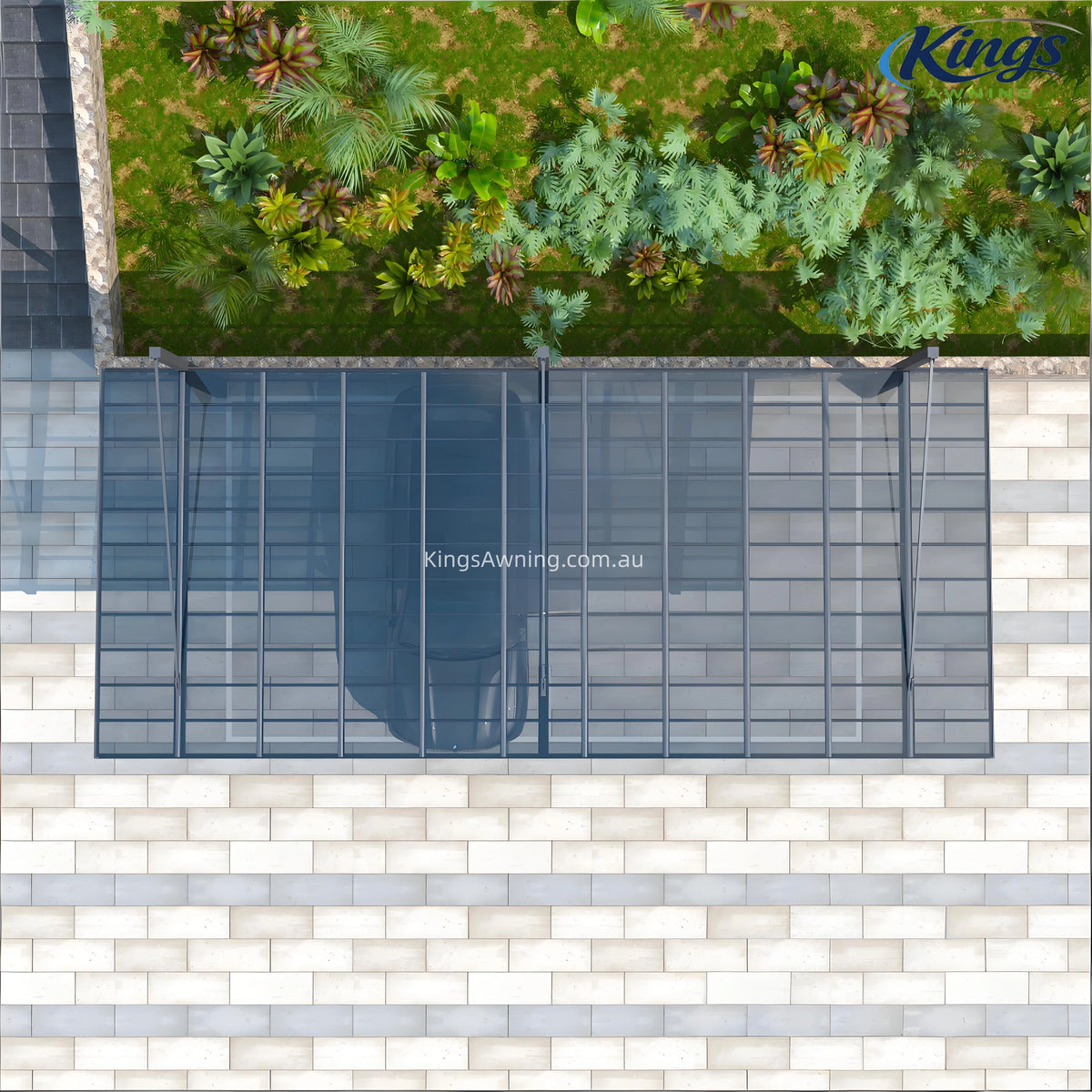 Back-Pull Cantilever Double Carport (Grey) - carport - product detail image 2 - Kings Awning Australia