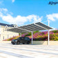 Back-Pull Cantilever Double Carport (White)