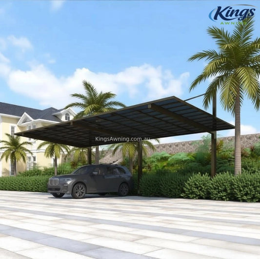 Back-Pull Cantilever Double Carport (Champagne)