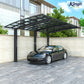 L Shape Cantilever Single Carport(Black)