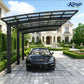 L Shape Cantilever Single Carport(Black)