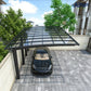 L Shape Cantilever Single Carport(Black)