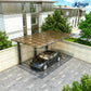 L Shape Cantilever Single Carport(Champagne)
