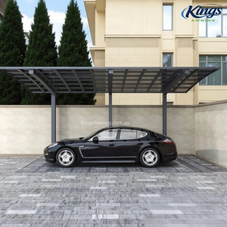 L Shape Cantilever Single Carport(Grey)
