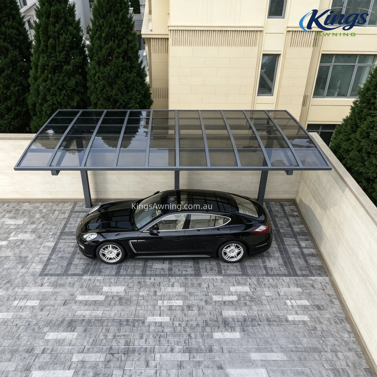 L Shape Cantilever Single Carport(Grey) - carport - product detail image 4 - Kings Awning Australia