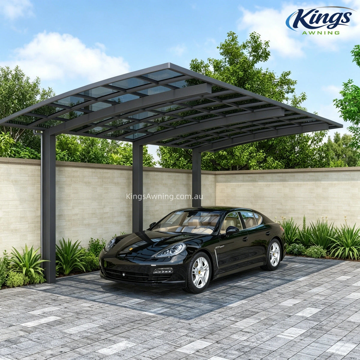 L Shape Cantilever Single Carport(Grey) - carport - product detail image 3 - Kings Awning Australia