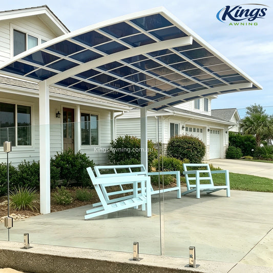 L Shape Cantilever Single Carport(White)