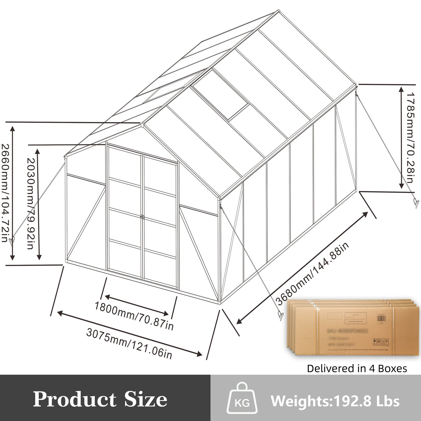 10x12 FT(3*3.66m) Black