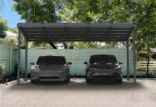 Double Solar Carport S2 - carport - product detail image 2 - Kings Awning Australia