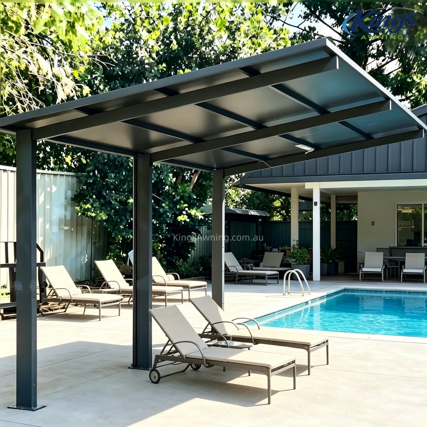 Insulated Carports, Patio Covers & Pergolas GREY - carport - product detail image 10 - Kings Awning Australia
