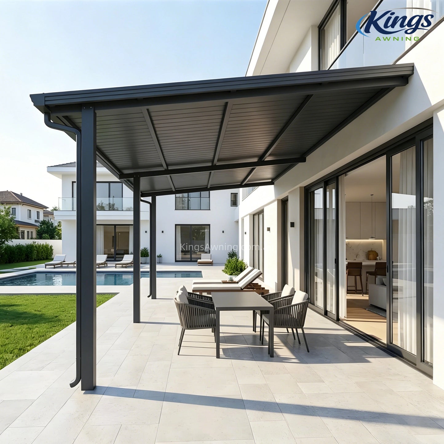 Insulated Carports, Patio Covers & Pergolas GREY - carport - product detail image 3 - Kings Awning Australia