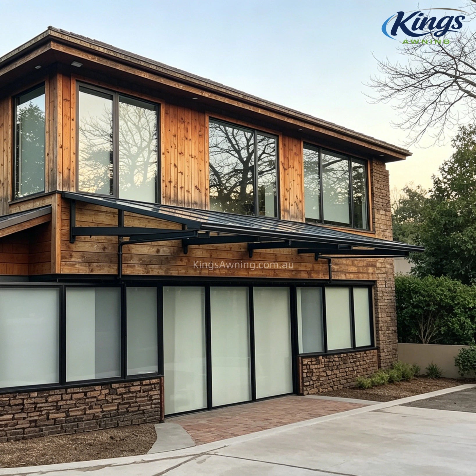 Pitch Roof Awning Grey - outdoor awning - product detail image 7 - Kings Awning Australia