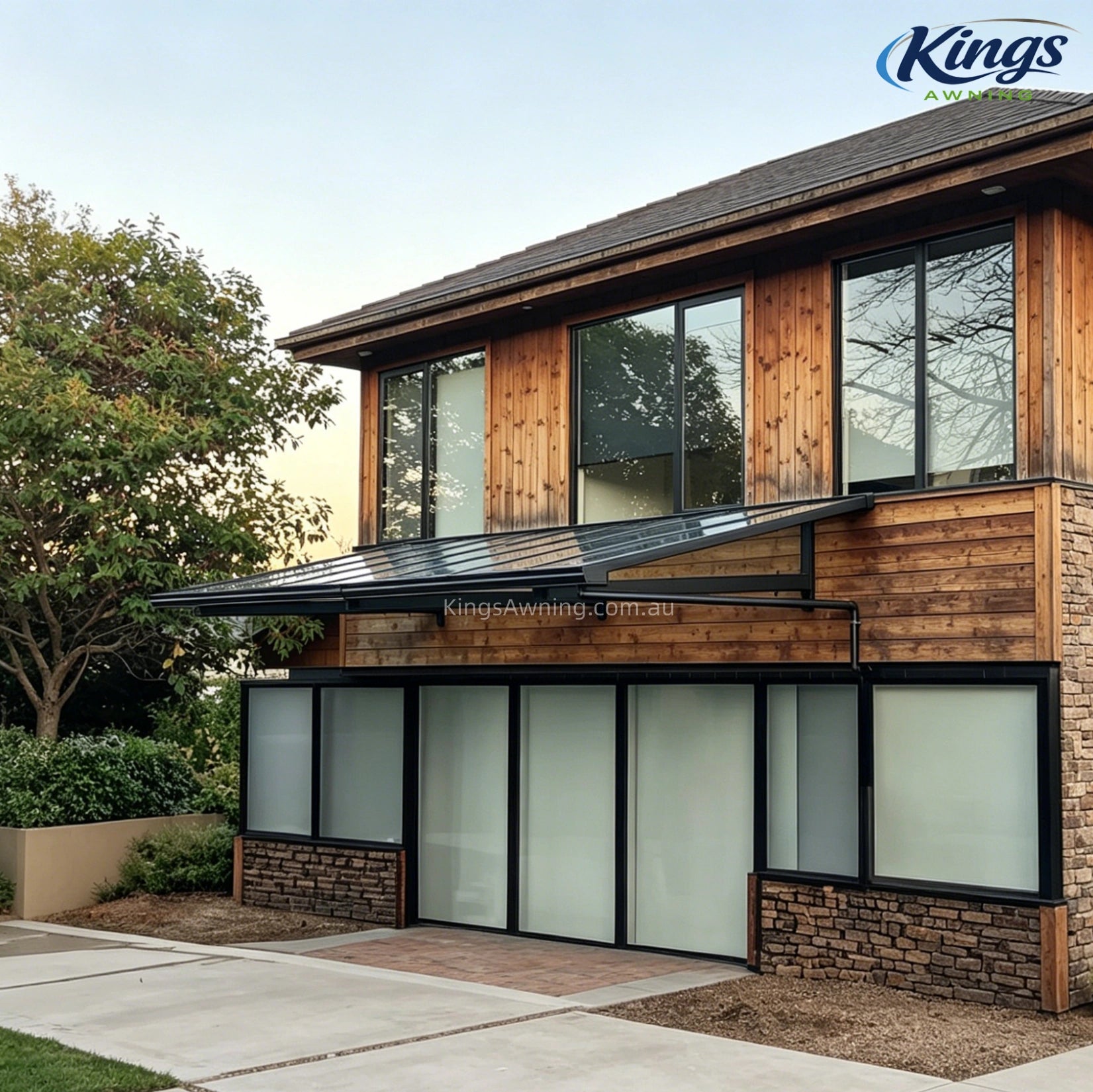 Pitch Roof Awning Grey - outdoor awning - product detail image 8 - Kings Awning Australia