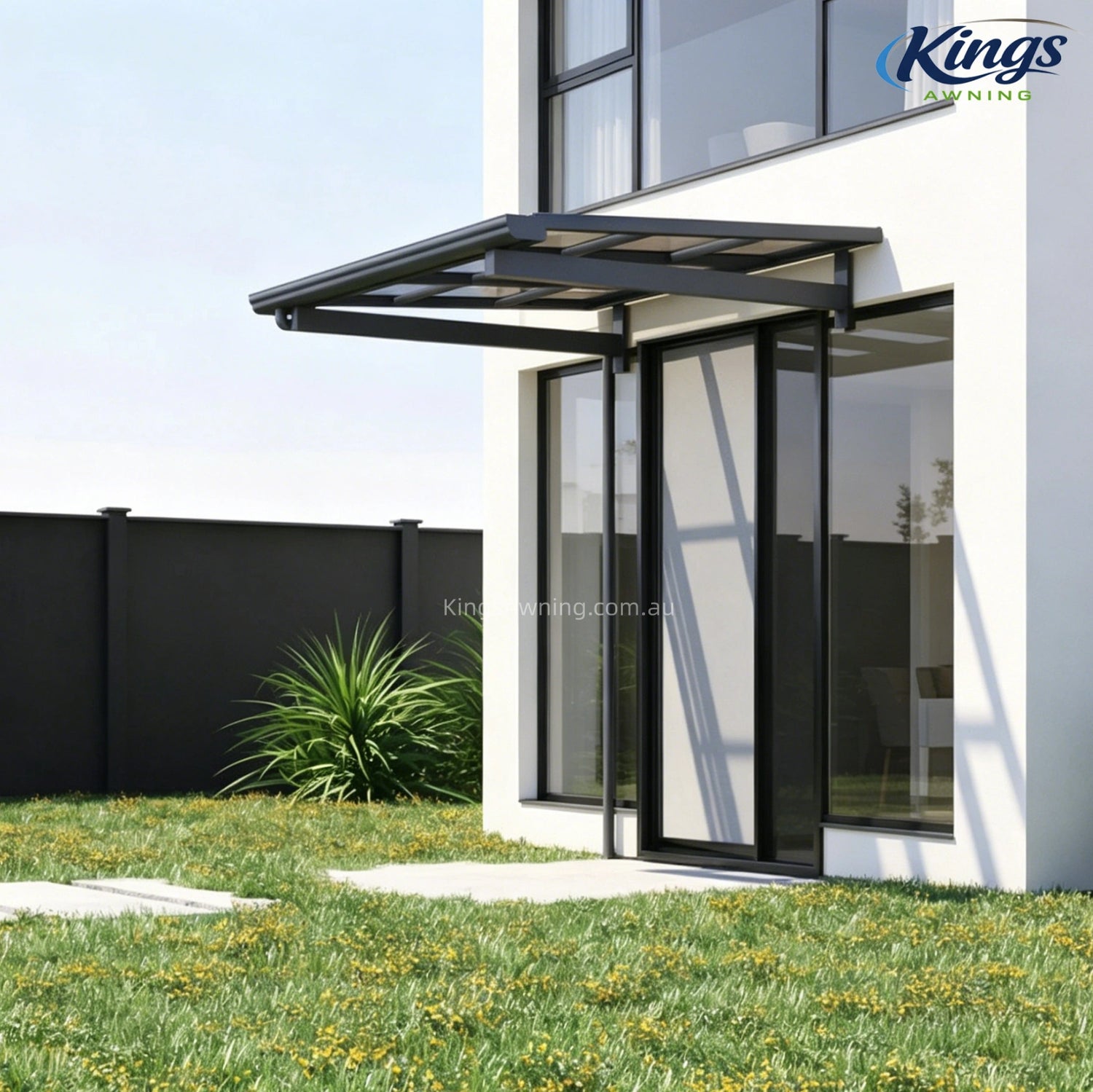 Pitch Roof Awning Grey - outdoor awning - main product image - Kings Awning Australia