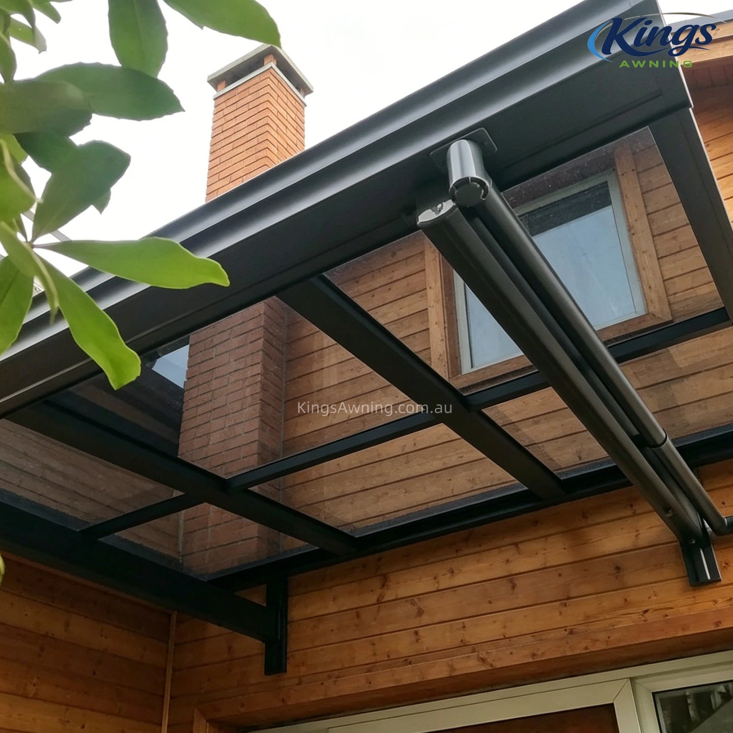 Pitch Roof Awning Grey - outdoor awning - product detail image 3 - Kings Awning Australia
