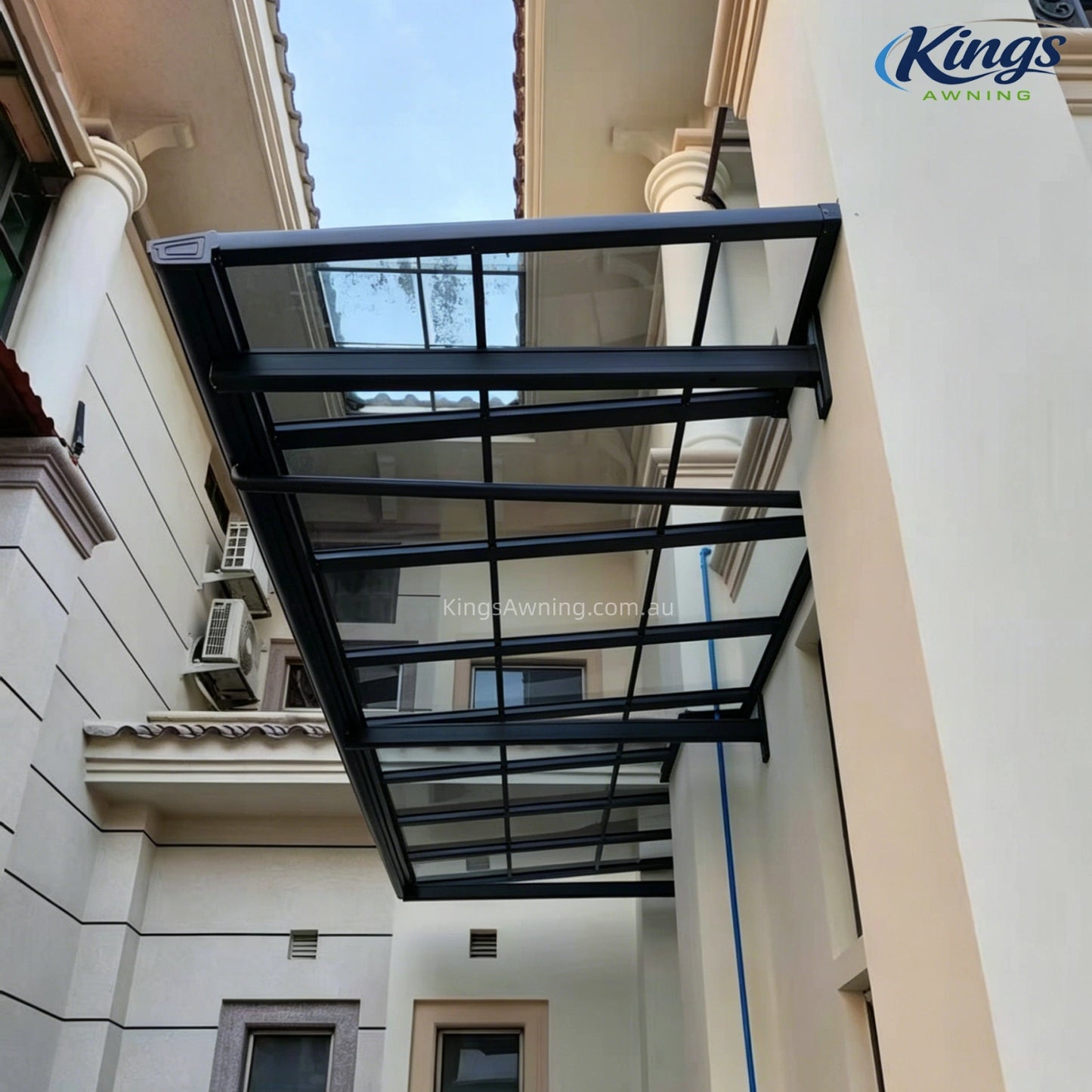 Pitch Roof Awning Grey - outdoor awning - product detail image 2 - Kings Awning Australia