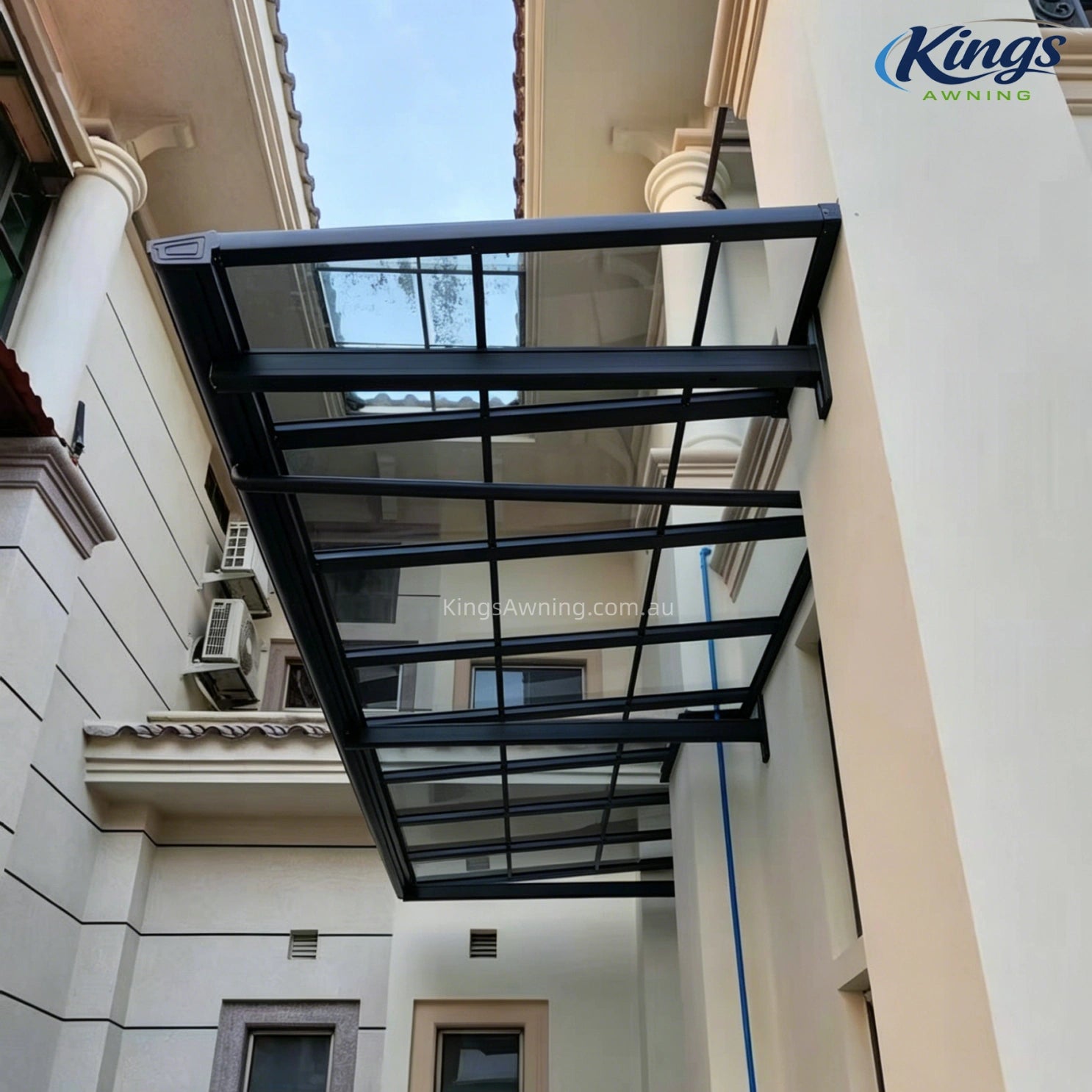 Pitch Roof Awning Grey - outdoor awning - product detail image 2 - Kings Awning Australia