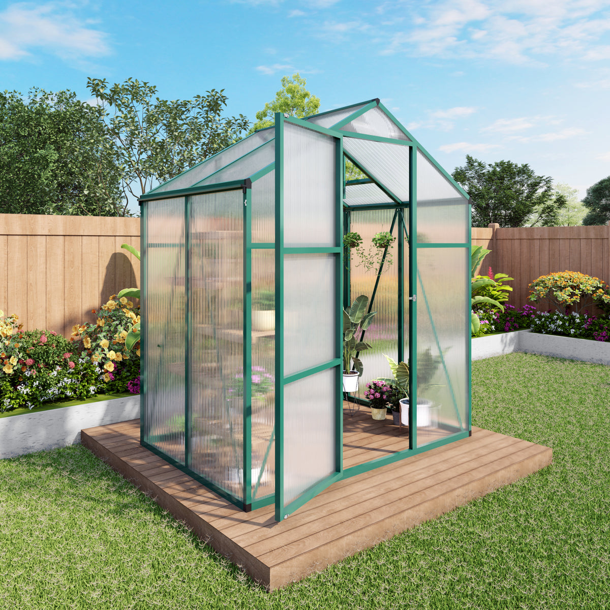6x4 FT(1.83*1.21m) Green - greenhouse kit - product detail image 5 - Kings Awning Australia