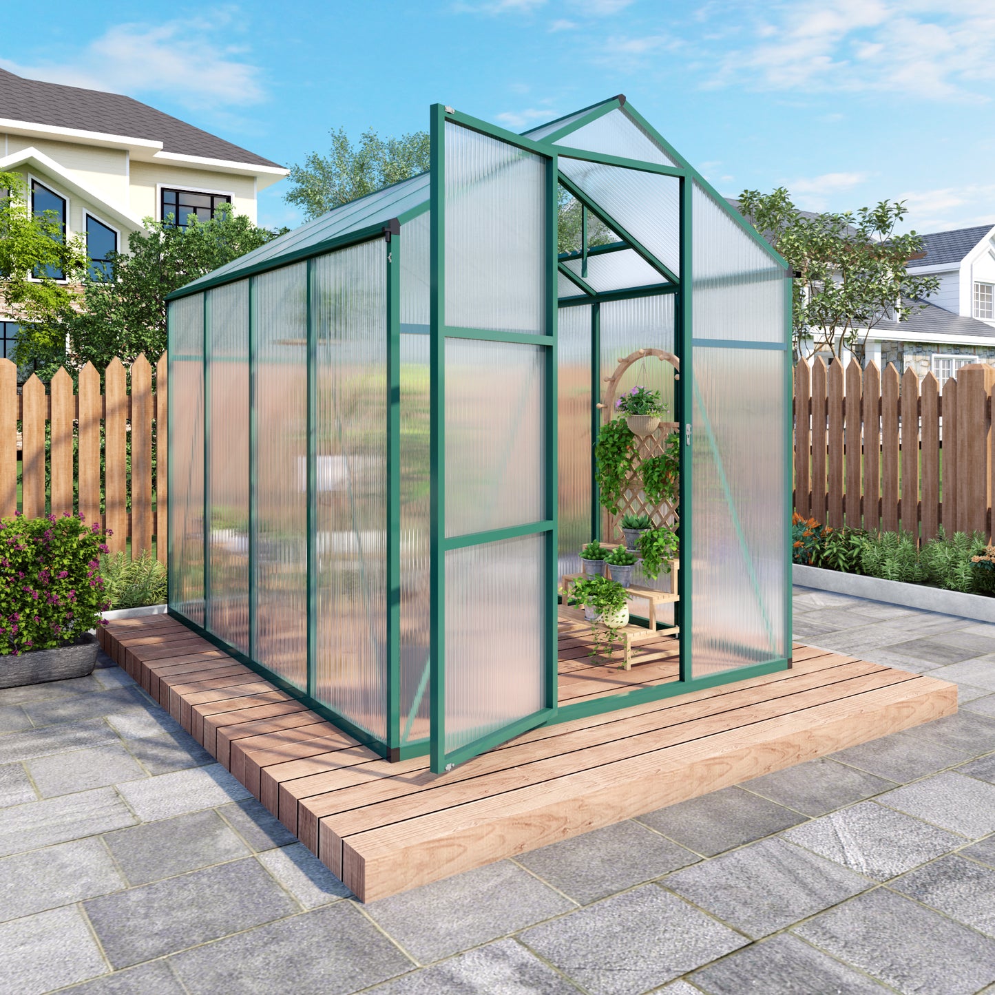 6x8 FT (1.8x2.4m) Green - greenhouse kit - main product image - Kings Awning Australia