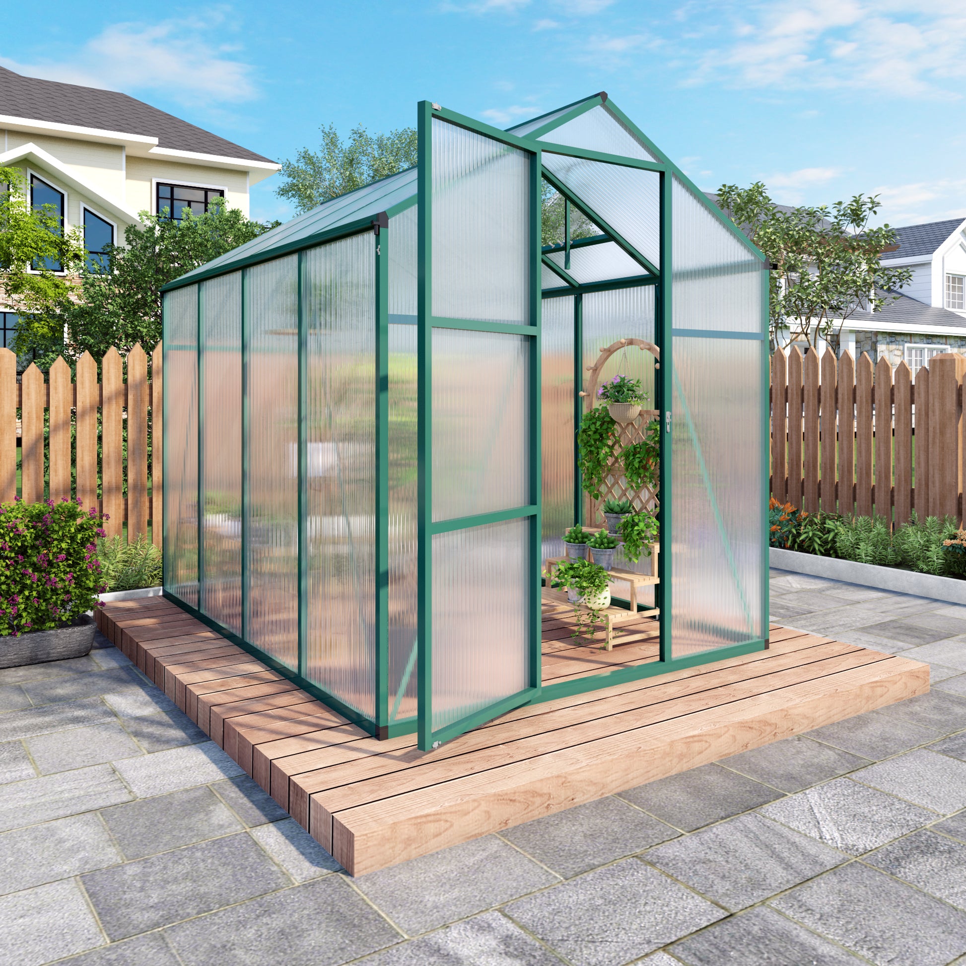 6x8 FT (1.8x2.4m) Green - greenhouse kit - main product image - Kings Awning Australia