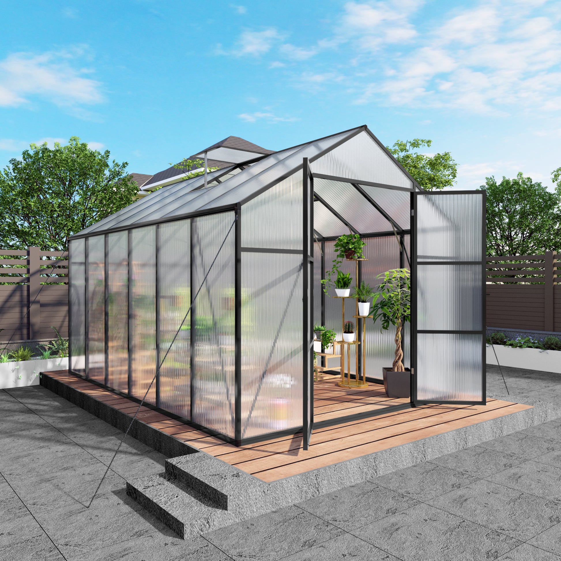 8x12 FT(2.43*3.66m) Black - greenhouse kit - main product image - Kings Awning Australia
