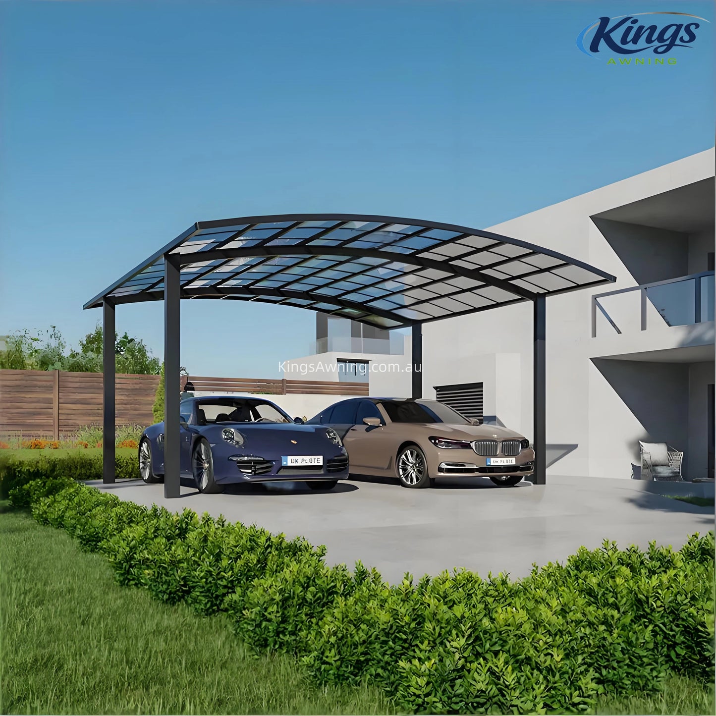 M-Shape Double Carport(Black)