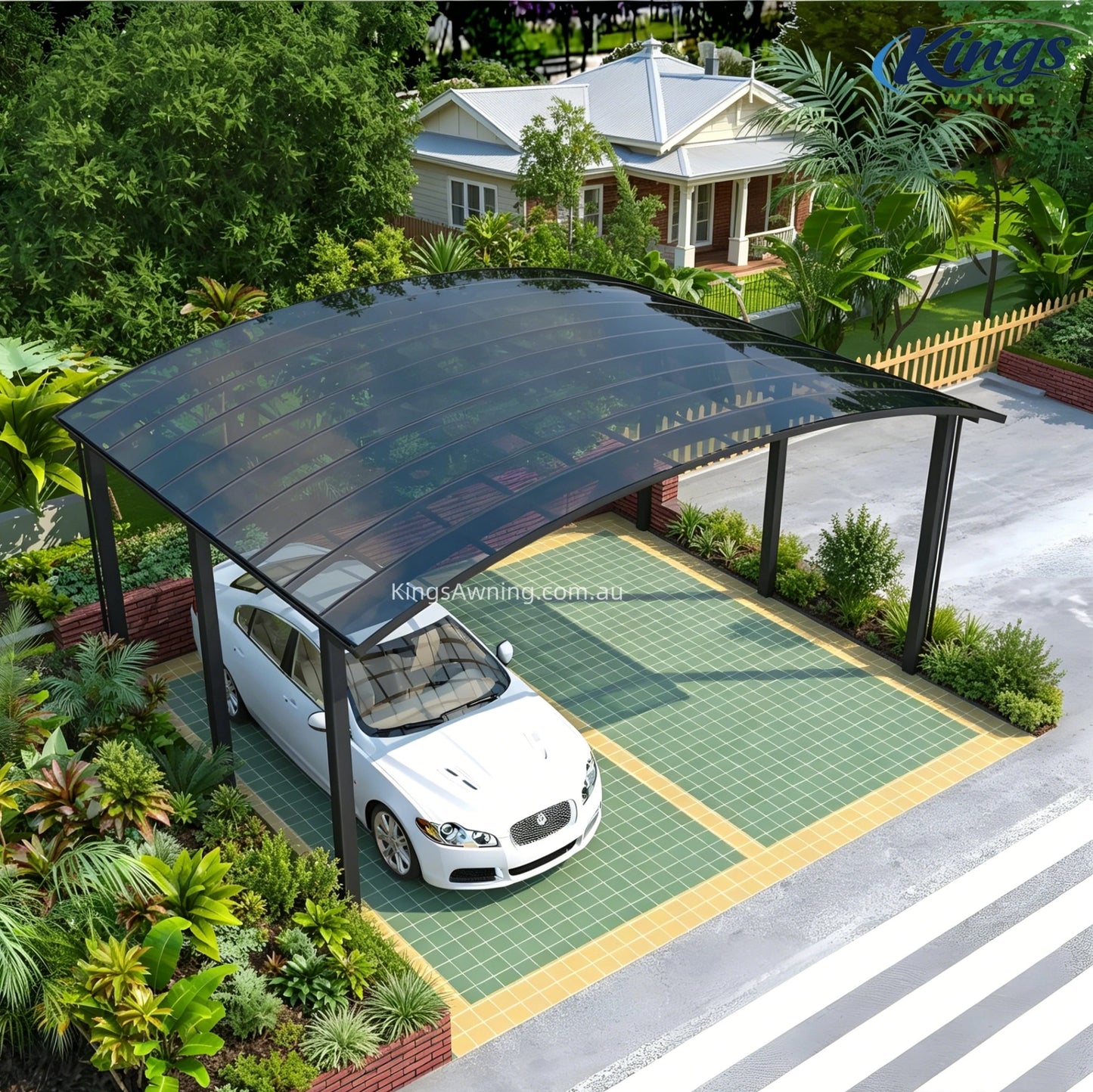 M-Shape Double Carport(Black)