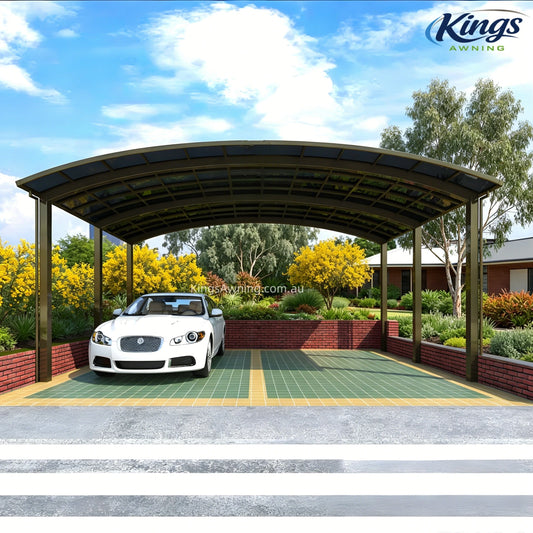 M-Shape Double Carport(Champagne)