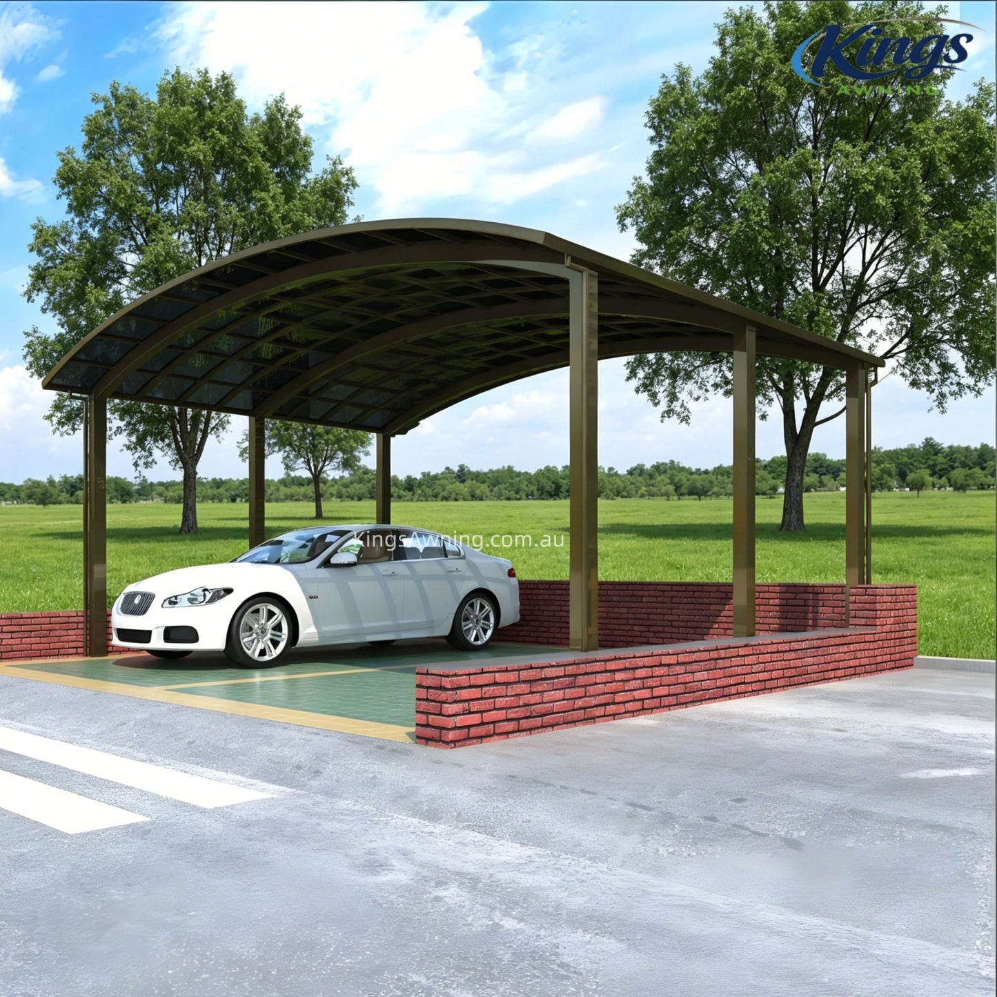 M-Shape Double Carport(Champagne)