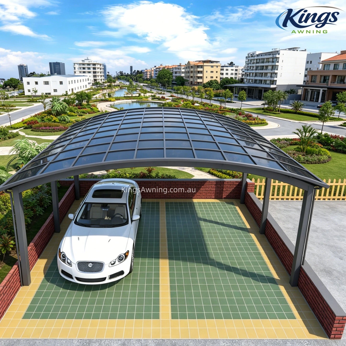 M-Shape Double Carport(Grey)